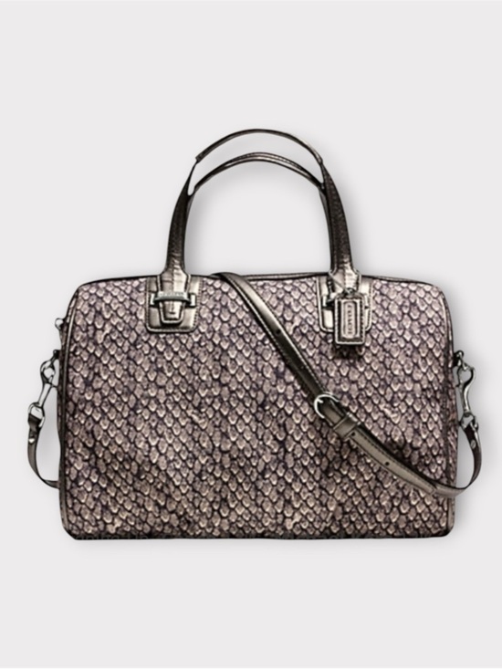 Coach | Bags | Coach Taylor Snake Print Bag F2637gunmetal Python ...